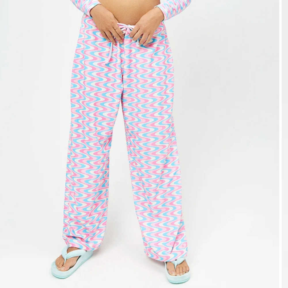 Frankie's Bikinis Michelle Low Rise Wide Leg Pants Medium